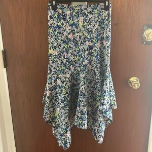 XS AQUA Bloomingdale’s fit to flared midi skirt - floral pattern